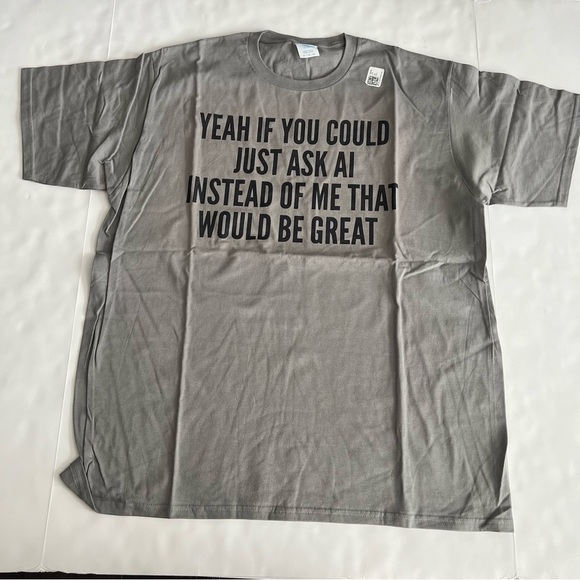 New AI ARTIFICIAL INTELLIGENCE GRAPHIC T-SHIRT MENS XL Funny Gift Slate - Picture 3 of 6